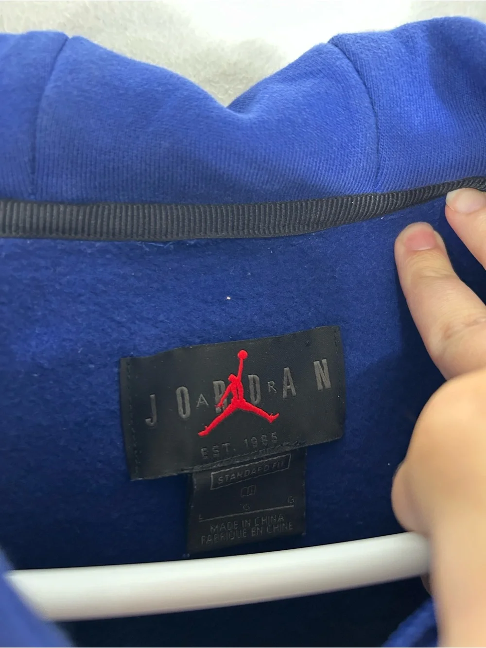 👁️Nike Air Jordan DNA Sport Shield Patch Hoodie Mens Large L Royal Blue Pullover